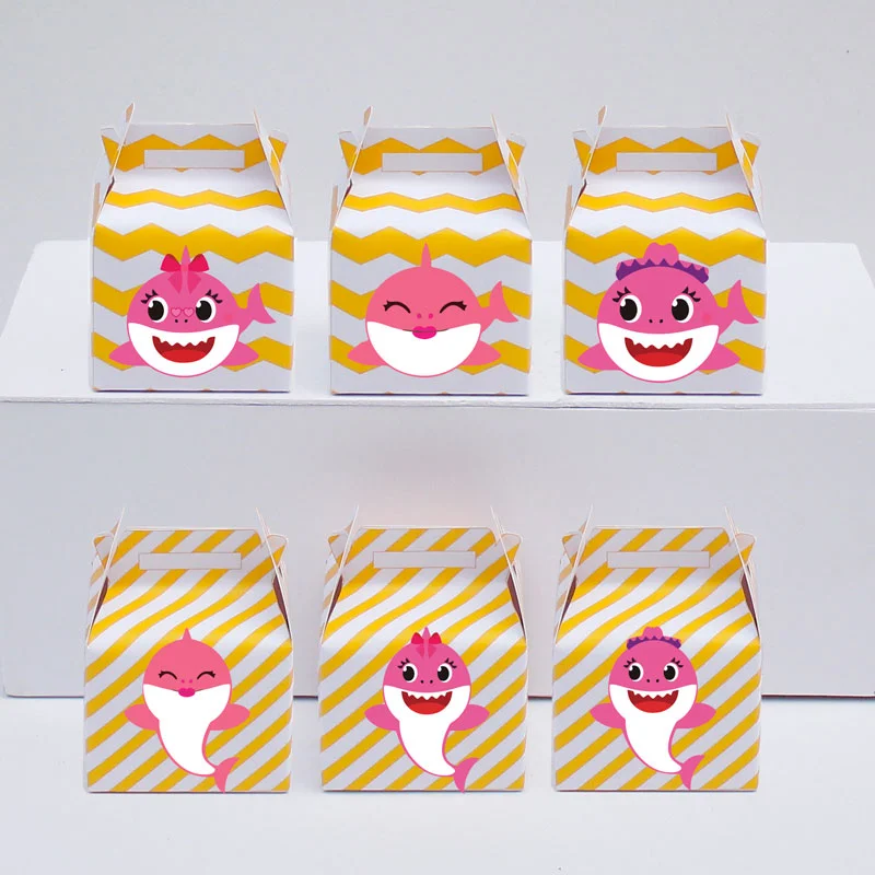 Set hộp quà sinh nhật baby shark girl màu vàng zigzag