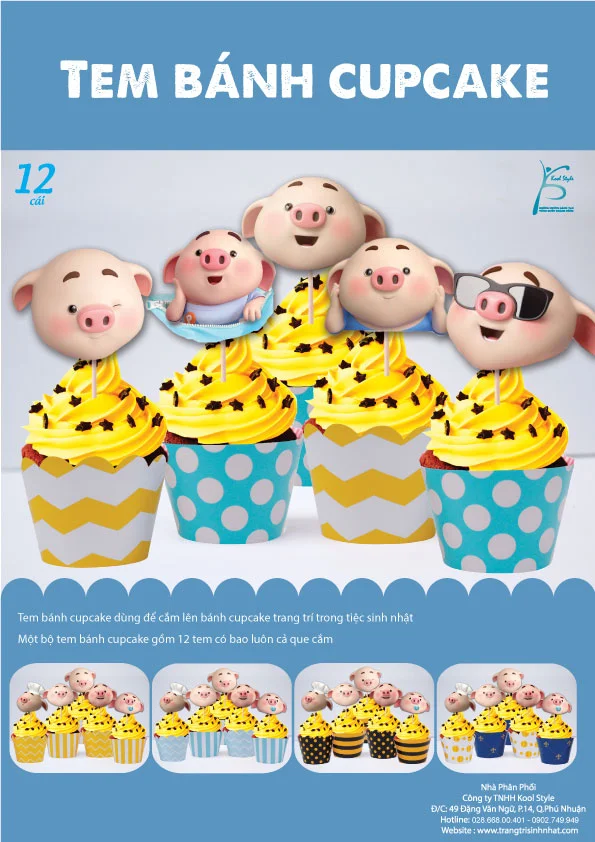 bia tem banh cupcake be heo trai Bìa tem bánh cupacke bé heo trai