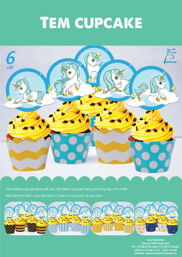 bia tem banh cupcake unicorn boy 1 Bìa tem bánh cupcake Unicorn Boy