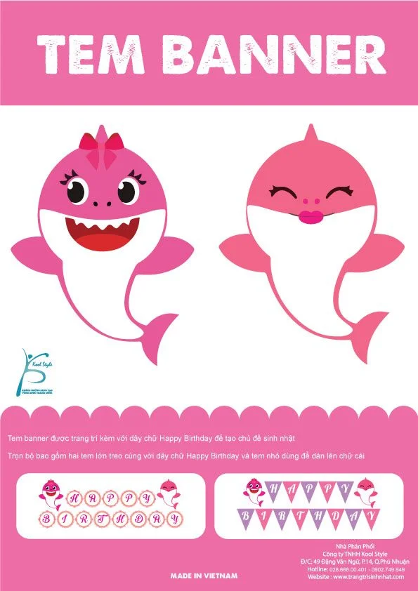 Bìa tem banner Baby Shark Girl