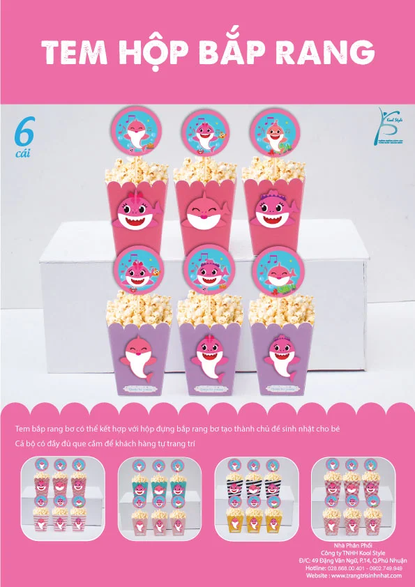 bia tem bap rang bo baby shark girl Bìa tem bắp rang bơ Baby Shark Girl
