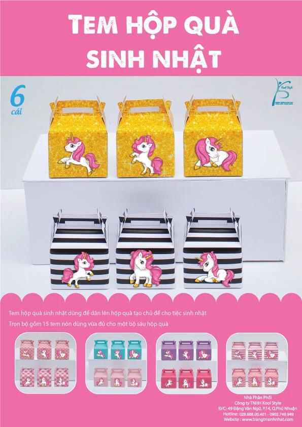 Bìa tem hộp quà Unicorn Girl