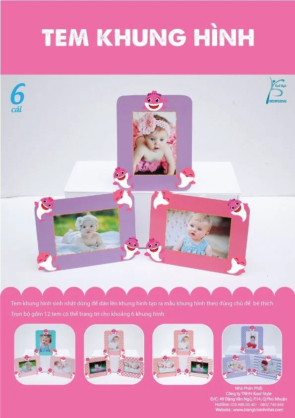 bia tem khung hinh baby shark girl Bìa tem khung hình Baby Shark Girl