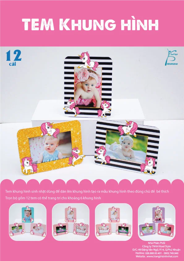 Bìa tem khung hình Unicorn Girl
