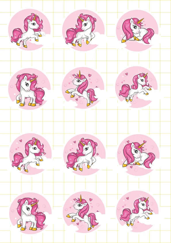 Ruột tem bánh cupcake Unicorn Girl