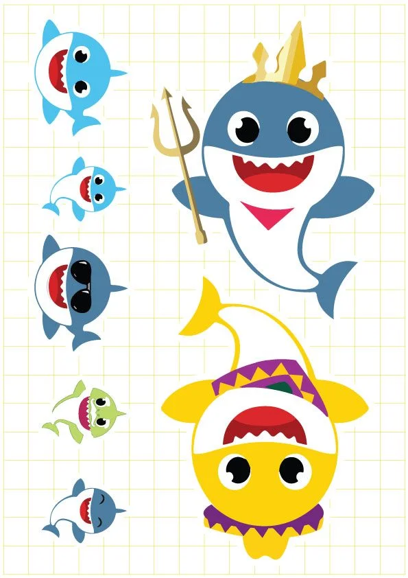 Ruột tem dây chữ Baby Shark Boy