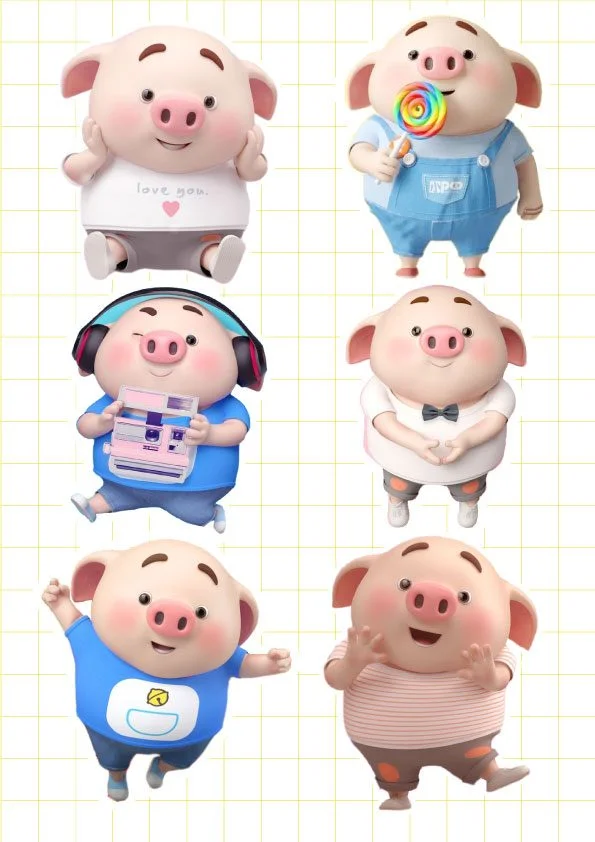 ruot tem non inh nhat be heo trai 1 Ruột bộ tem nón bé heo trai