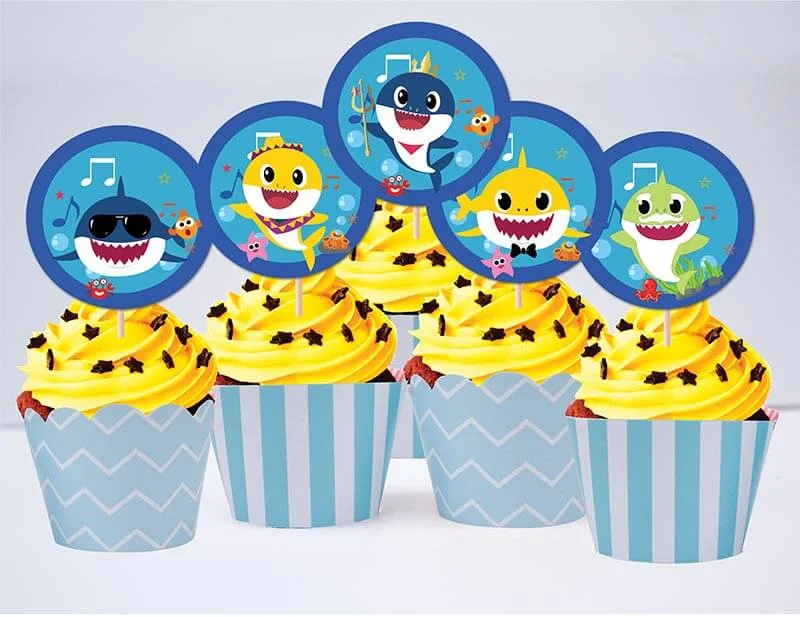 Set hộp quà sinh nhật Baby Shark boy màu xanh da trời