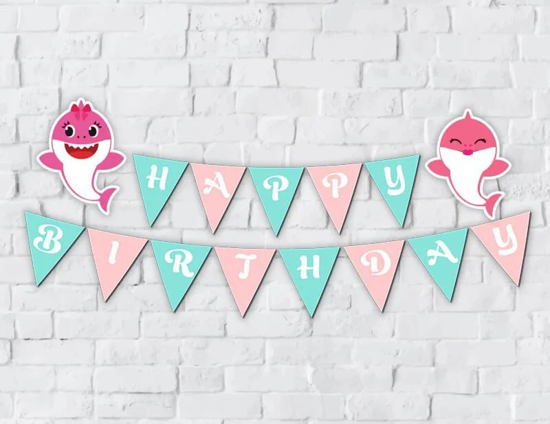Tem banner babyshark girl màu hồng xanh min