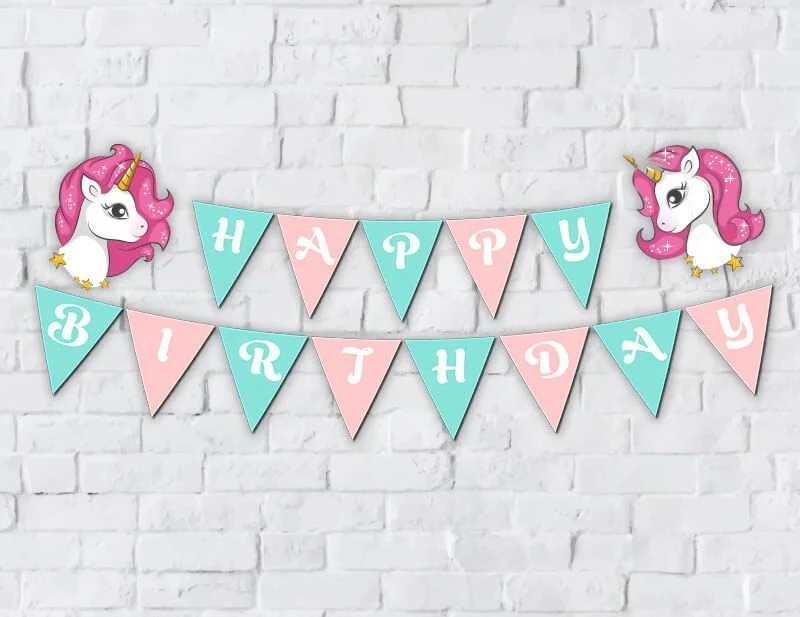 Tem banner unicorn girl màu hồng xanh min