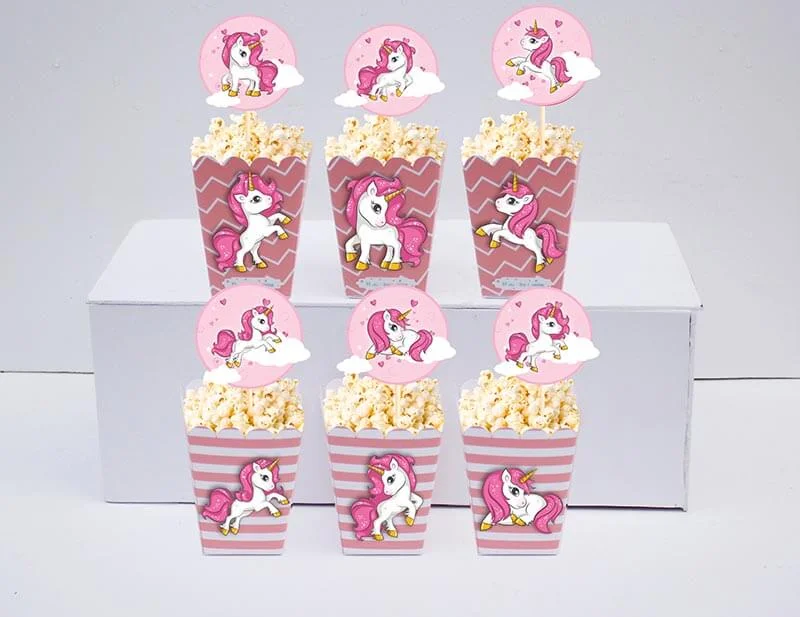 Tem bắp rang bơ unicorn girl màu hồng hoàng gia