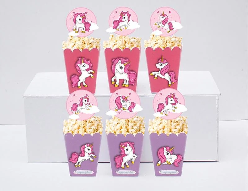Tem bắp rang bơ unicorn girl màu hồng tím