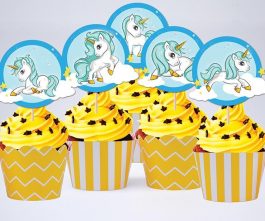 tem cupcake unicorn boy màu vàng hoàng gia