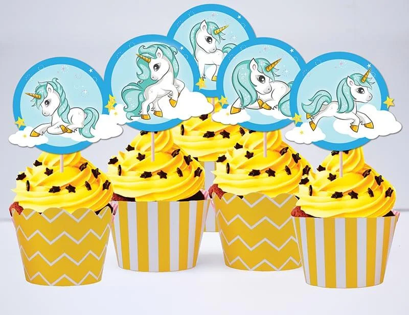 tem cupcake unicorn boy mau vang hoang gia tem cupcake unicorn boy màu vàng hoàng gia
