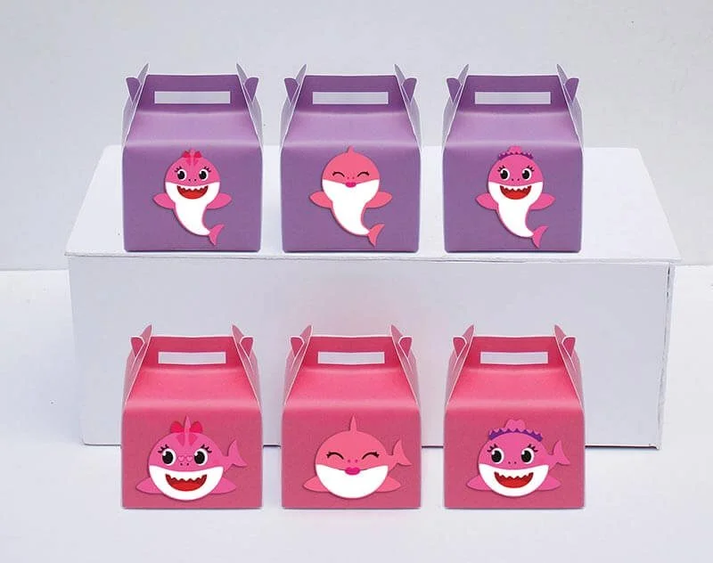 Set hộp quà sinh nhật baby shark girl màu hồng tím