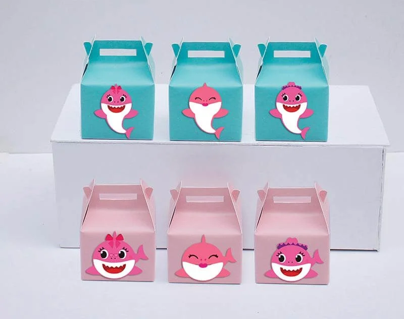 Set hộp quà sinh nhật baby shark girl màu hồng xanh min