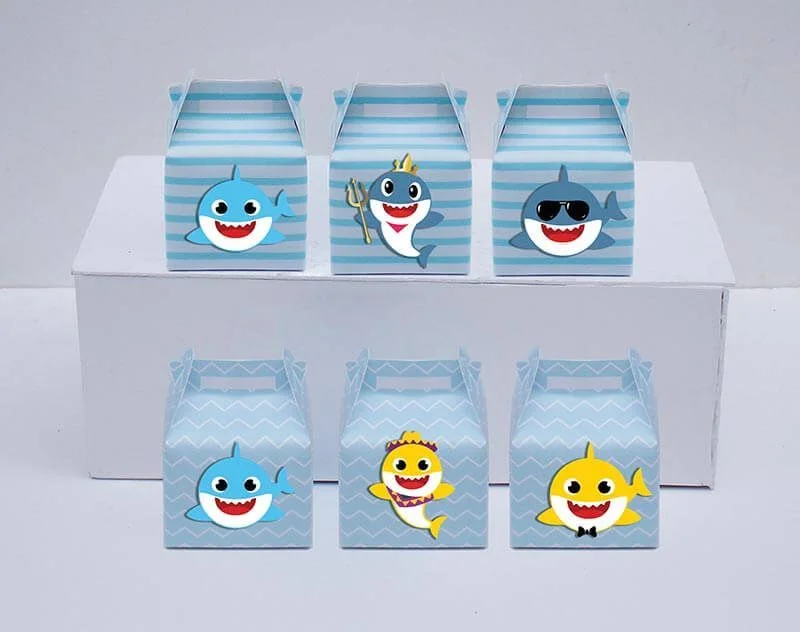 Set hộp quà sinh nhật Baby Shark boy màu xanh da trời