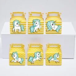 Tem hộp quà unicorn boy màu vàng hoàng gia