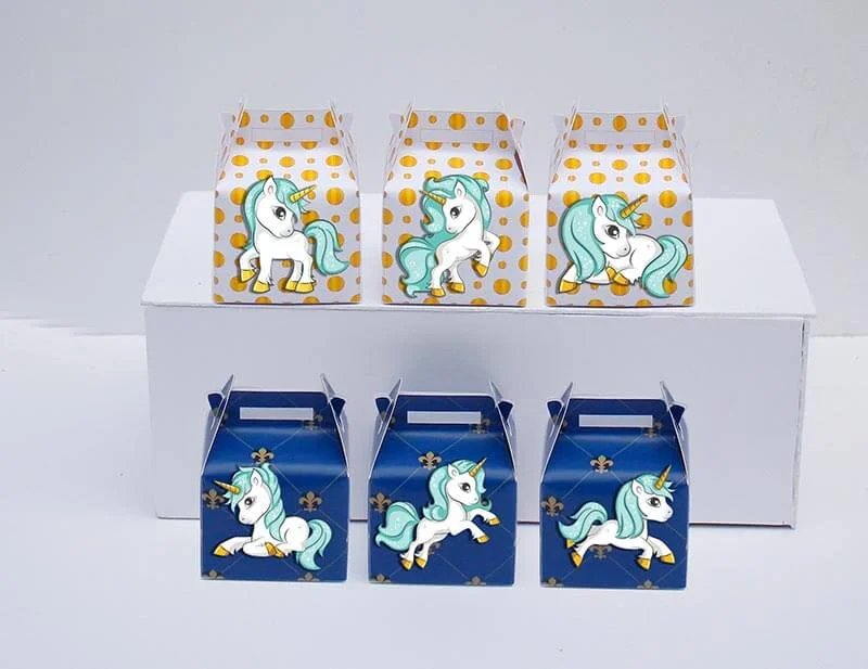 tem hop qua unicorn boy mau xanh hoang gia Tem hộp quà Unicorn boy màu xanh hoàng gia