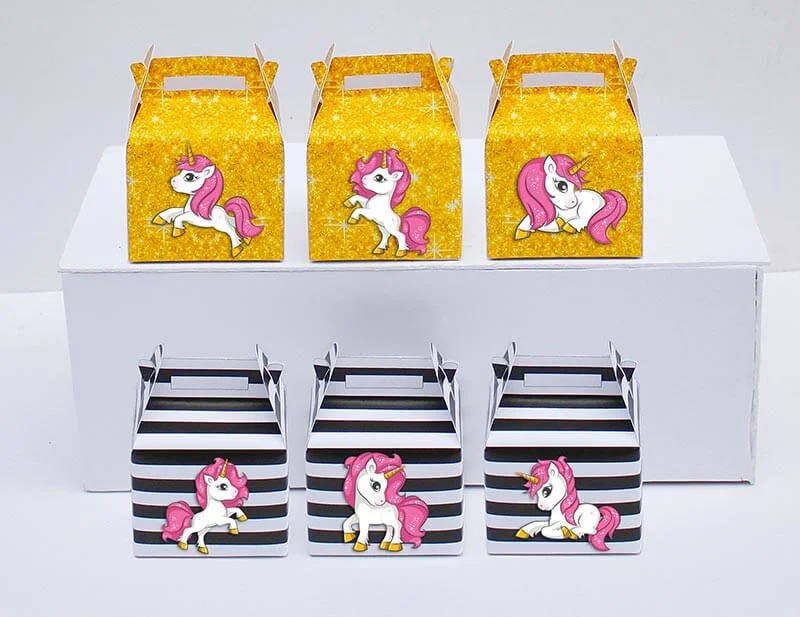Set hộp quà unicorn girl màu đen kim tuyến