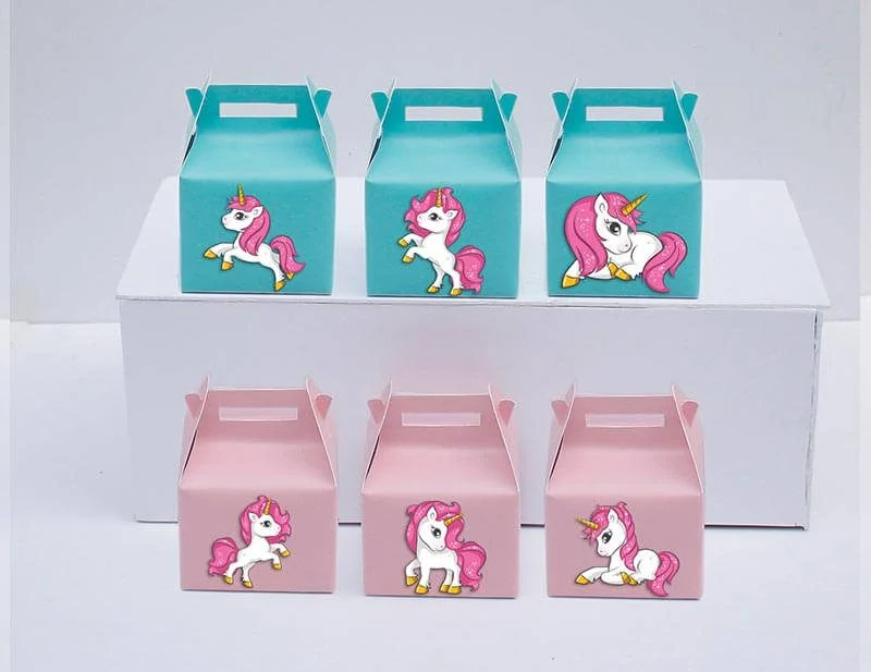 Tem hộp quà unicorn girl màu tím xanh min