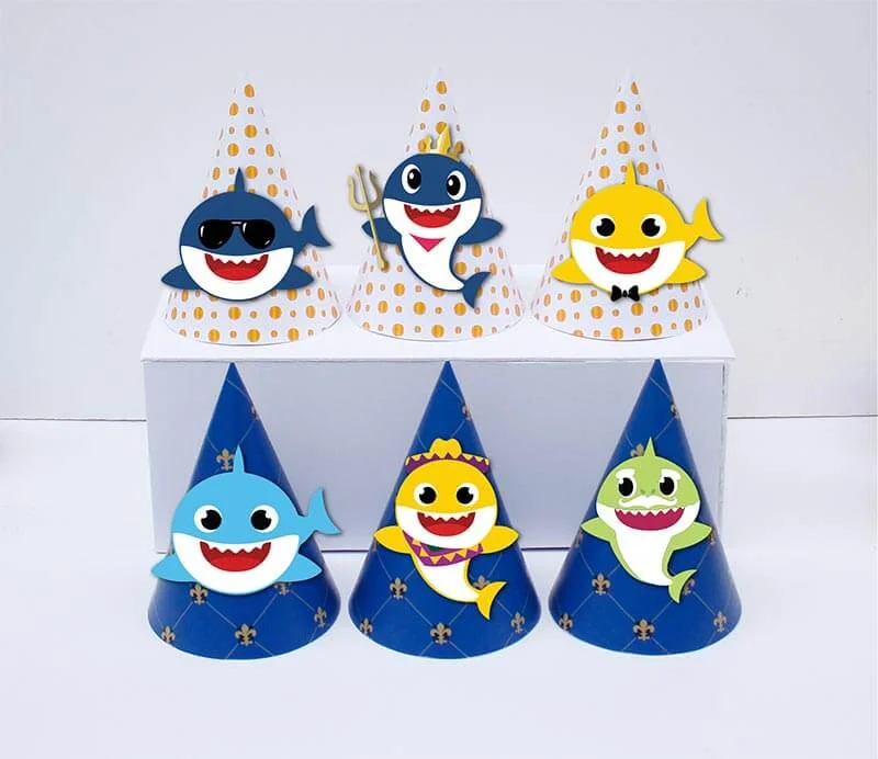 Nón sinh nhật Baby Shark Boy màu xanh hoàng gia