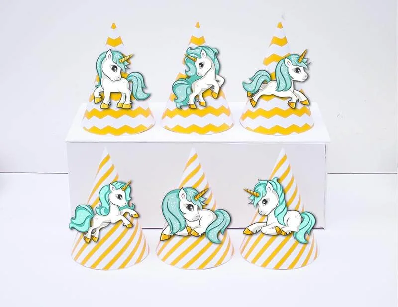 tem non unicorn boy mau vang zigzag Tem nón Unicorn Boy màu vàng zigzag