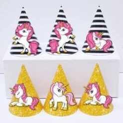 Tem nón unicorn girl màu đen kim tuyến