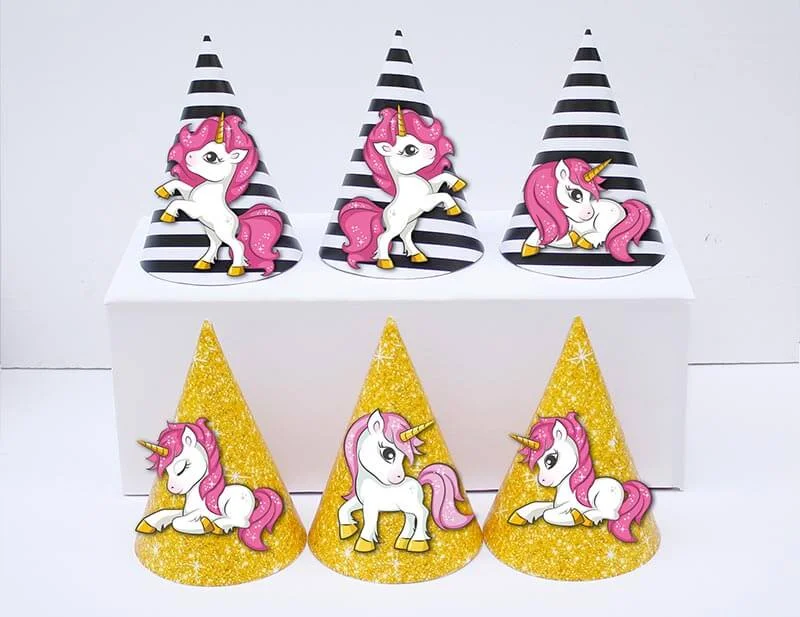 Set nón unicorn girl màu đen kim tuyến