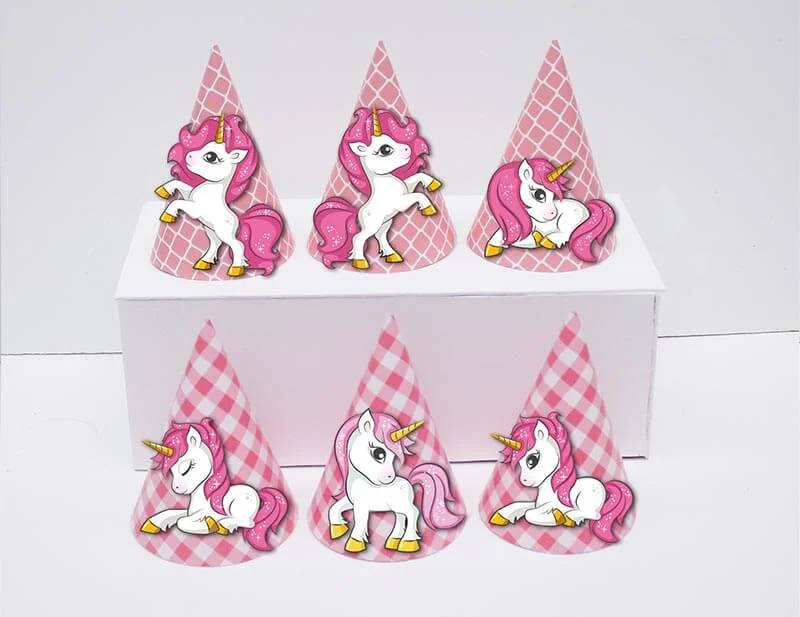 Tem nón unicorn girl màu hồng lưới