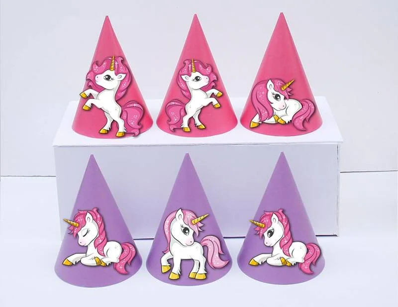 Tem nón unicorn girl màu hồng tím