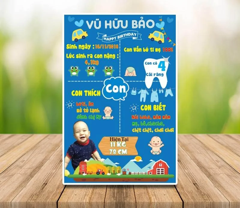 Bang CHALKBOARD baby boy xanh duong Bang CHALKBOARD baby boy xanh duong