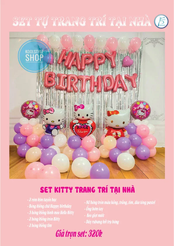 chi tiet set bong bong kitty de thuong