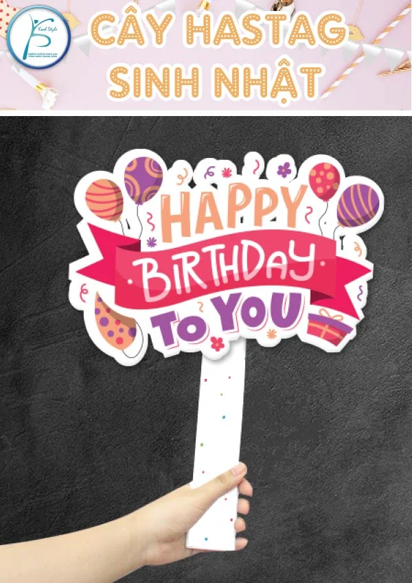 Cây hastag sinh nhật mẫu 1