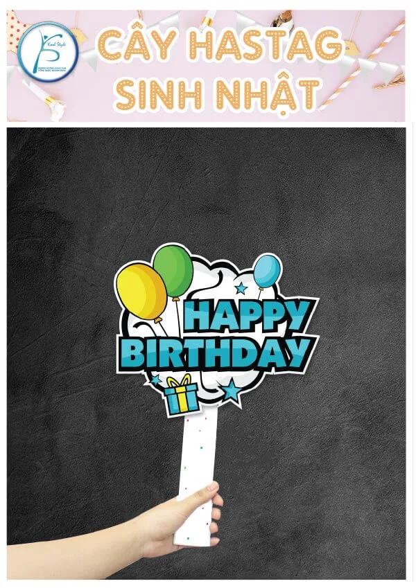 Cây hastag sinh nhật xạnh dương mẫu số ́