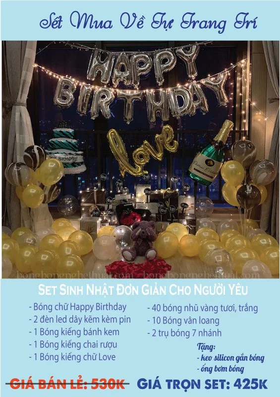 set bong sinh nhat don gian cho ng yeu