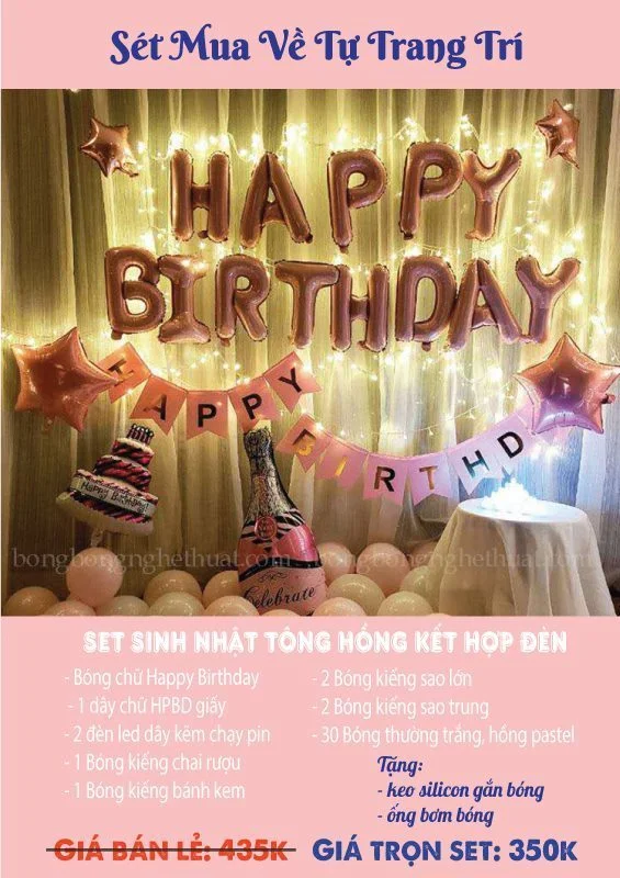 set bong sinh nhat tong hong co day den