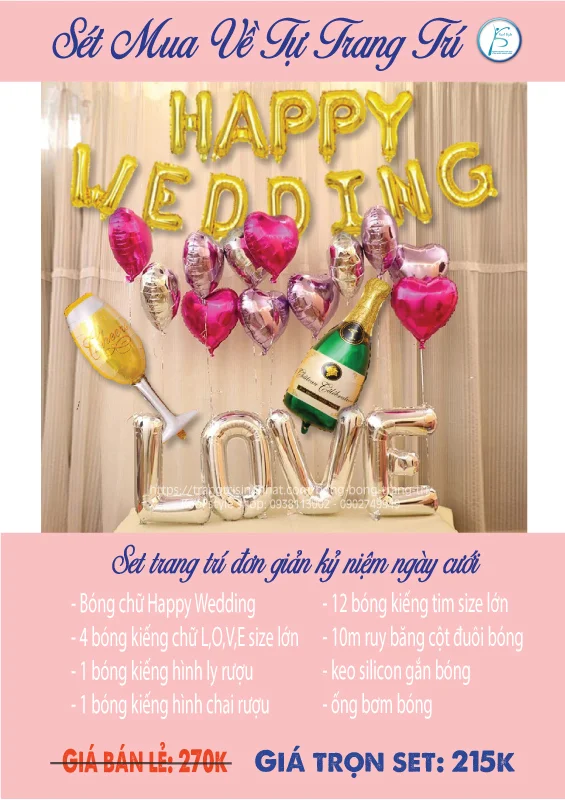 set bong trang tri don gian ngay cuoi set bong trang tri don gian ngay cuoi
