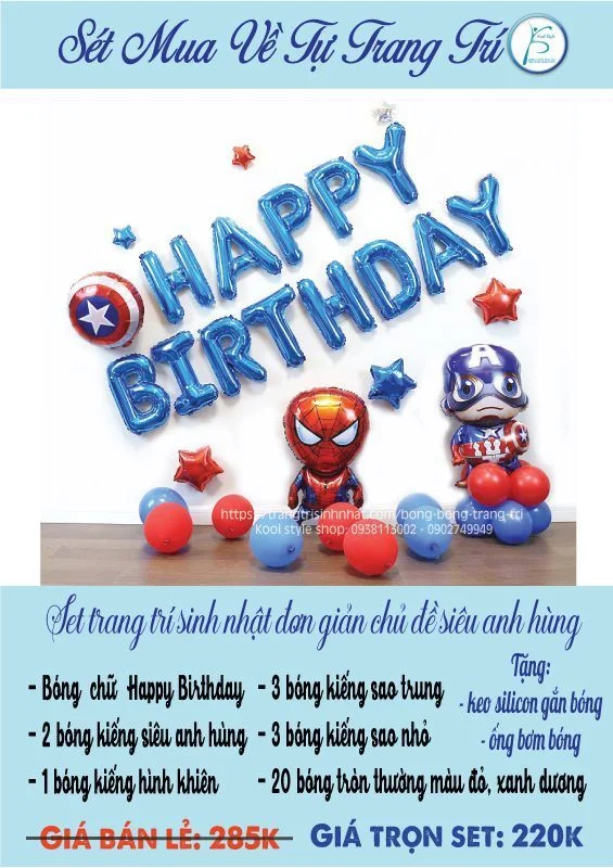 set trang tri don gian chu de sieu anh hung 1 set trang tri don gian chu de sieu anh hung 1