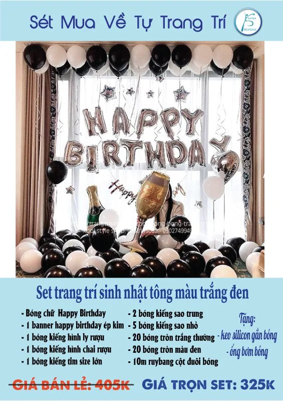 set trang tri sinh nhat anh tong mau trang den set trang tri sinh nhat anh tong mau trang den