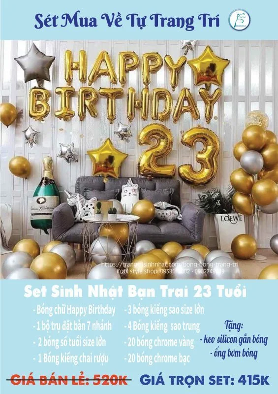 set trang tri sinh nhat ban trai 23 tuoi