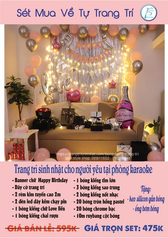 set trang tri sinh nhat cho nguoi yeu tai phong karaoke