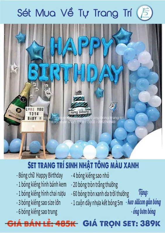 set trang tri sinh nhat tong mau