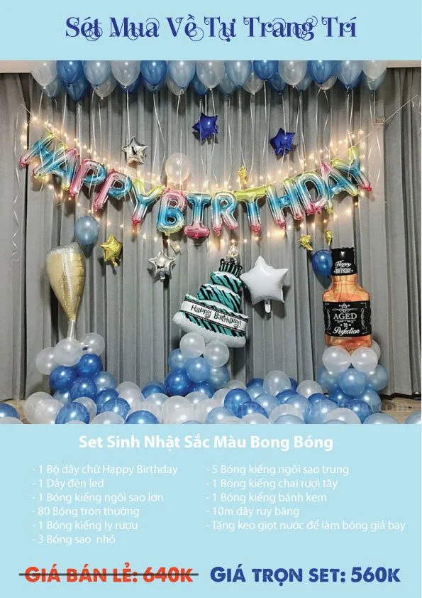 set tu trang tri sinh nhat sac mau bong bong