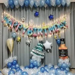 Trang trí sinh nhật sắc màu bong bóng