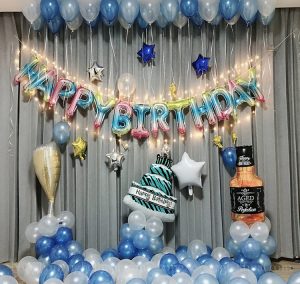 Trang trí sinh nhật sắc màu bong bóng