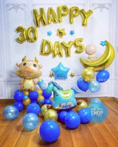 set trang tri day thang cho be trai tuoi con trau