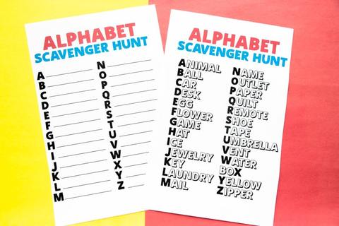 alphabet scavenger hunt 1 of