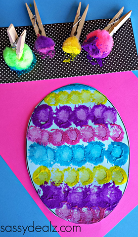 easter activities pom pom clothespin easter