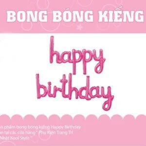 bong bong chu happybirthday lien mau hong dam bong bong chu happybirthday lien mau hong dam